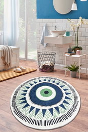 Mijölnir Alfombrilla de baño Occhio (100) Gris, Azul oscuro y Verde